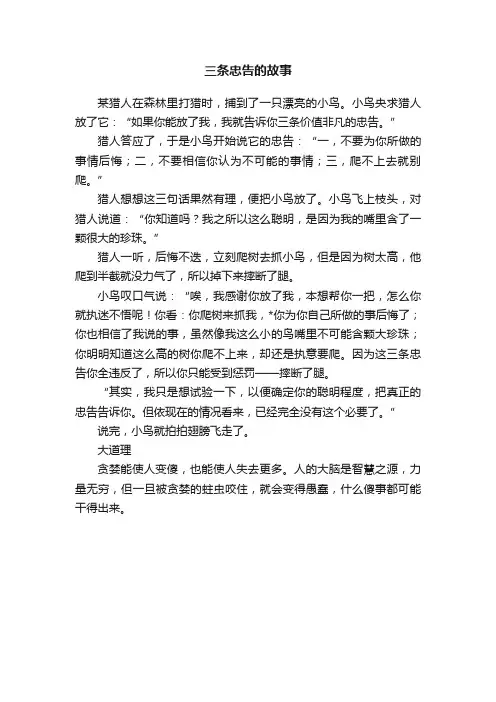 三条忠告的故事