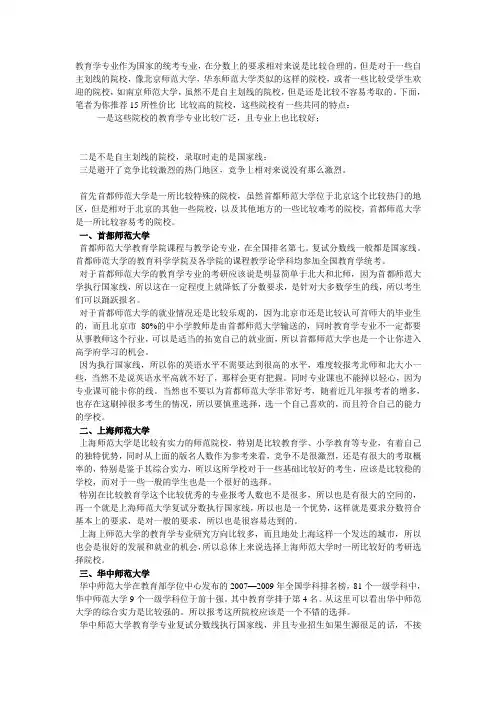 教育学考研容易被录取的15所学校全推荐