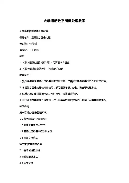 大学遥感数字图像处理教案