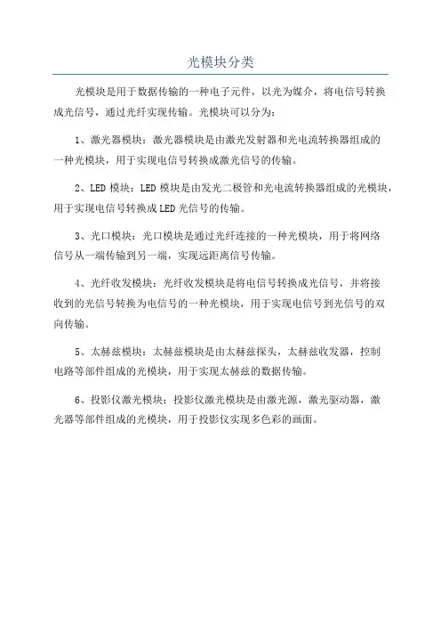 光模块分类