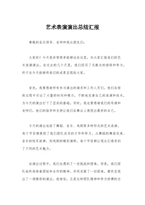 艺术表演演出总结汇报