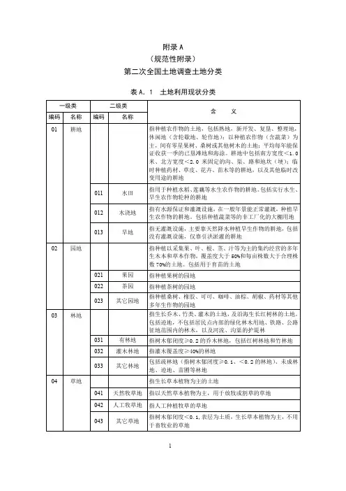 第二次全国土地调查土地分类