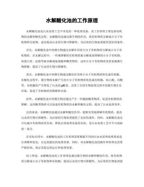 水解酸化池的工作原理