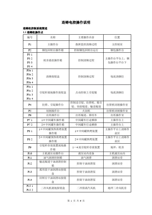 连铸电控操作说明书