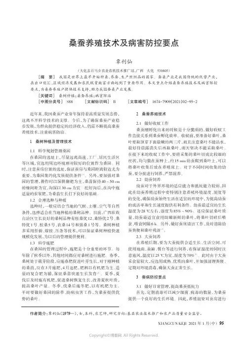 桑蚕养殖技术及病害防控要点