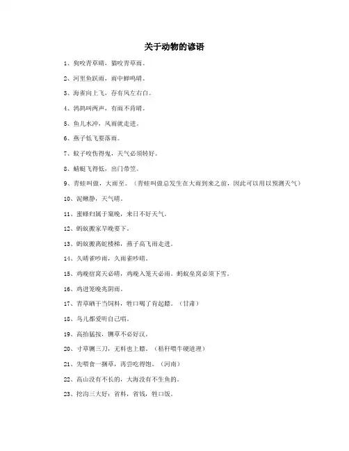 关于动物的谚语