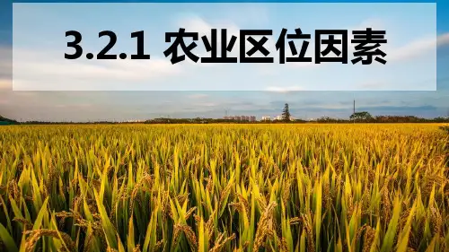 湘教版必修二3.1.1农业区位因素(共23张PPT)