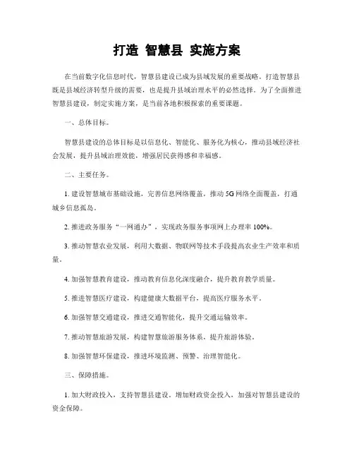 打造 智慧县 实施方案