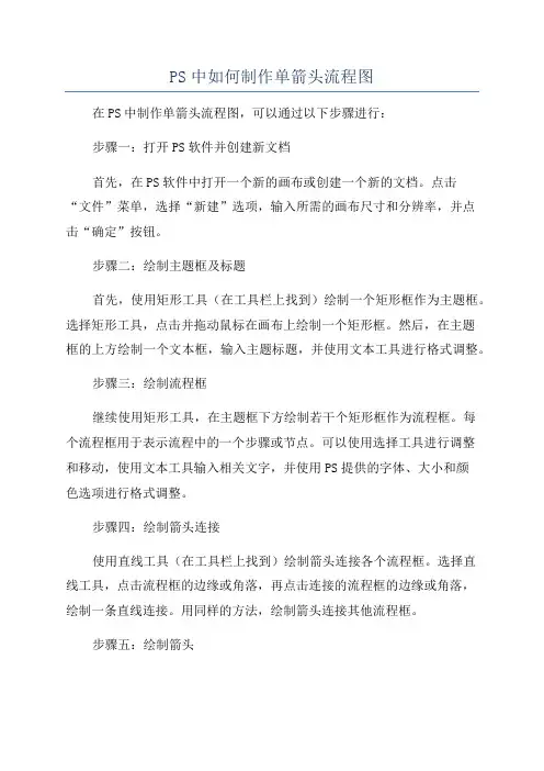 PS中如何制作单箭头流程图