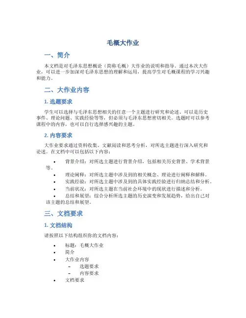 毛概 大作业