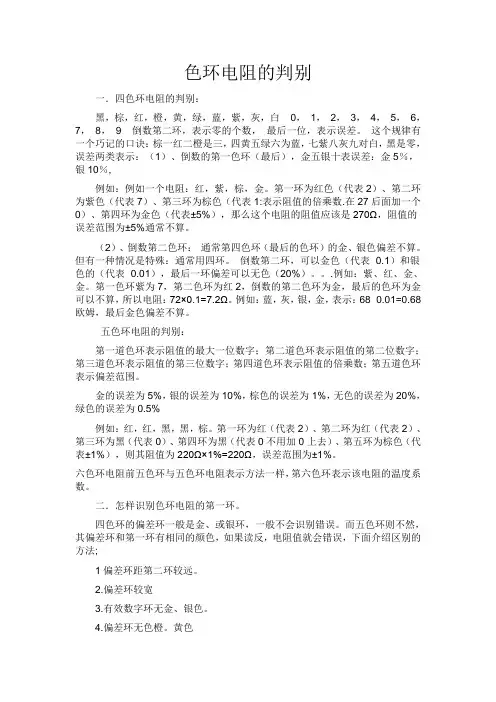 色环电阻的判别