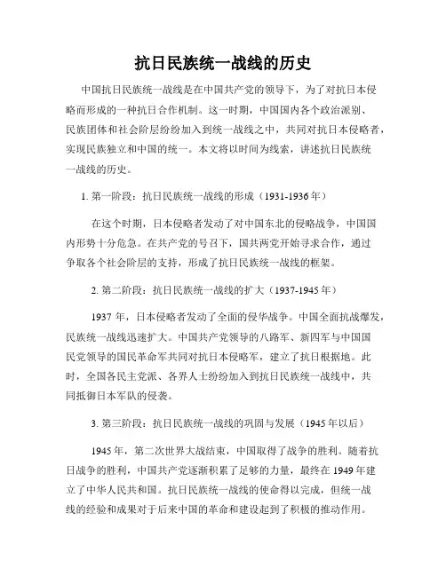 抗日民族统一战线的历史