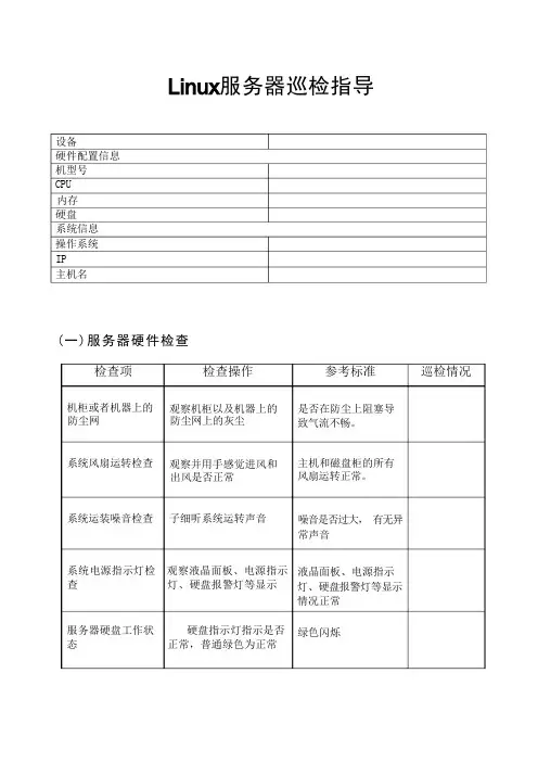 Linux服务器巡检指导手册