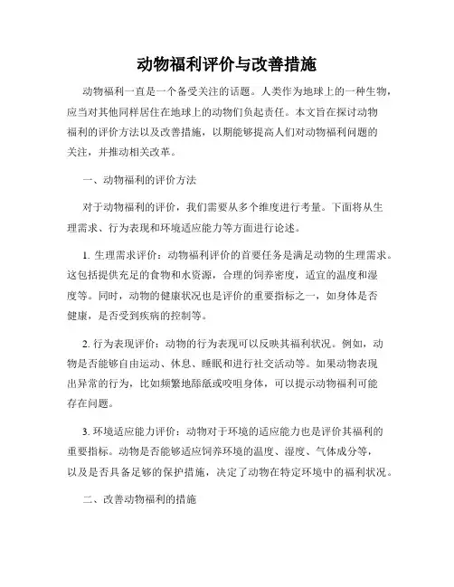 动物福利评价与改善措施