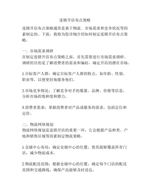 连锁开店布点策略