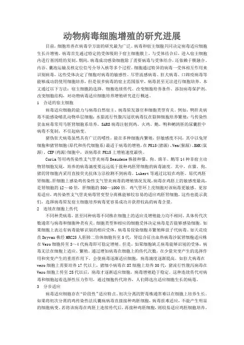 动物病毒细胞增殖的研究进展