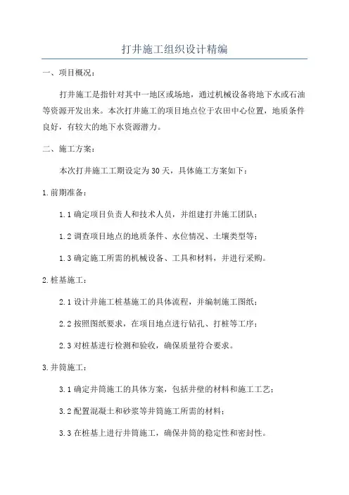 打井施工组织设计精编
