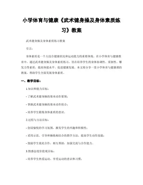 小学体育与健康《武术健身操及身体素质练习》教案