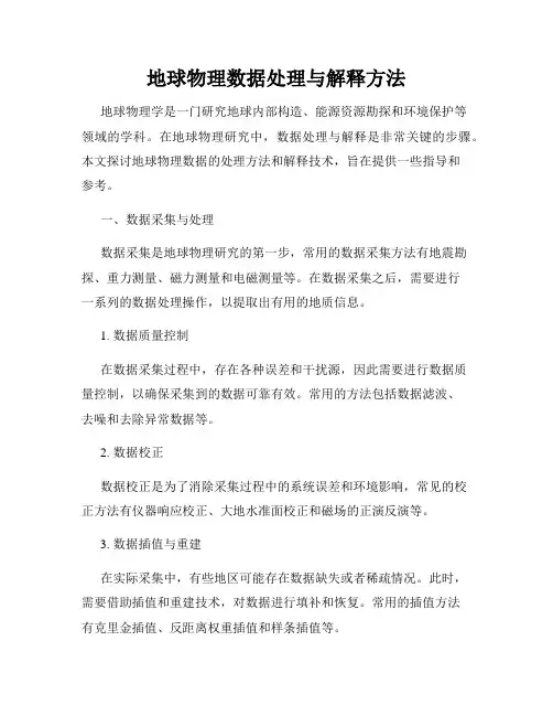 地球物理数据处理与解释方法