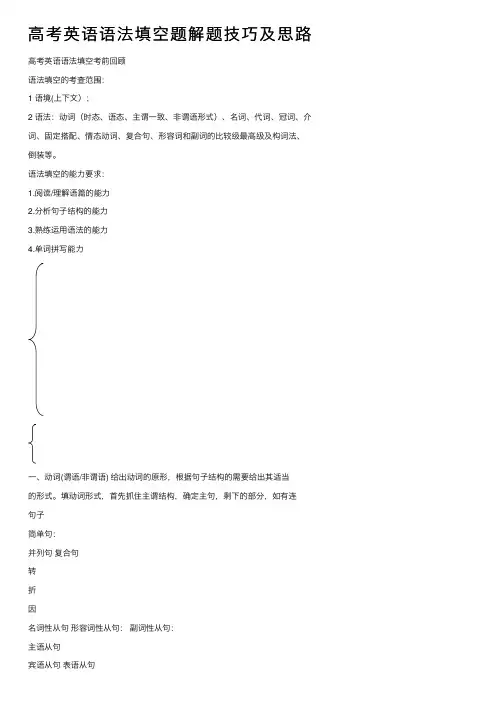 高考英语语法填空题解题技巧及思路