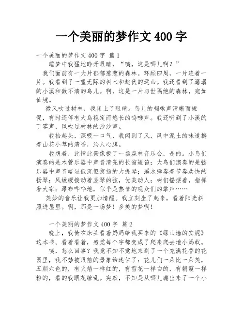 一个美丽的梦作文400字