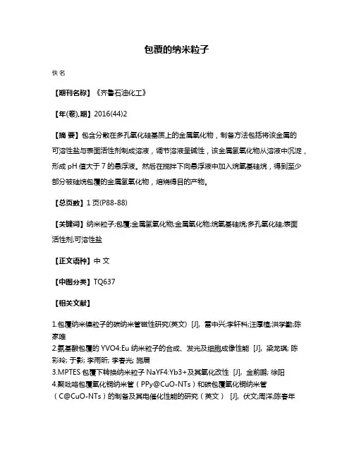 包覆的纳米粒子