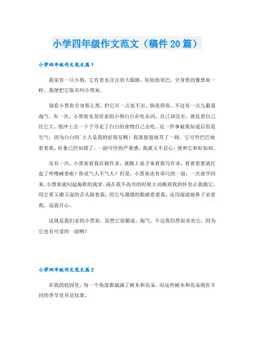 小学四年级作文范文(稿件20篇)