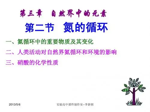 高一化学课件氮的循环2