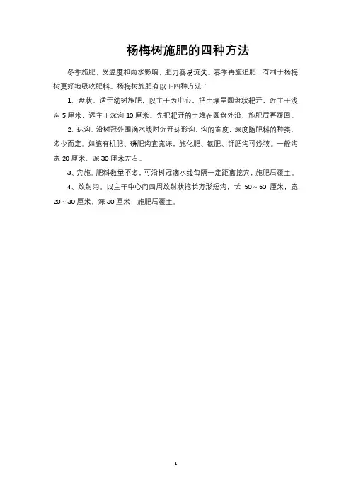 杨梅树施肥的四种方法