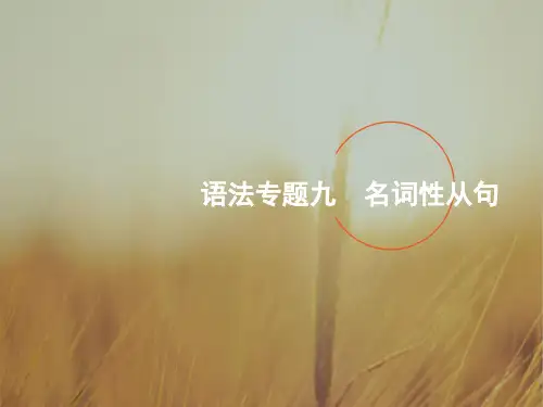 2018届高考英语北师大版福建专用一轮课件：语法专题9名词性从句 精品