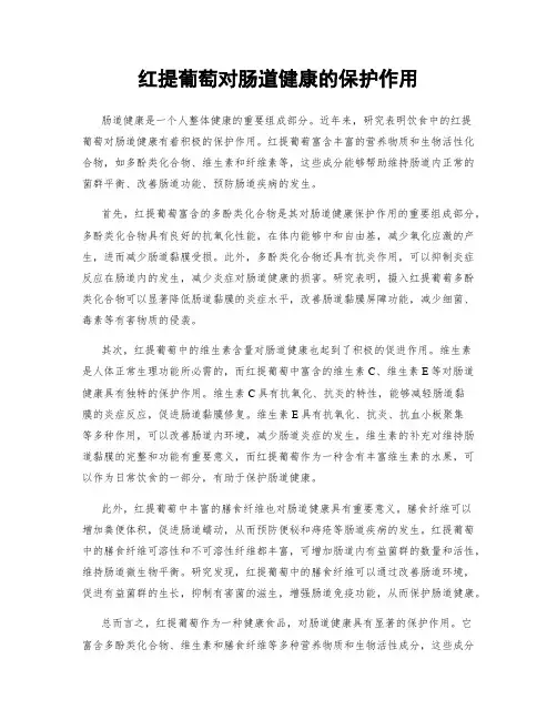 红提葡萄对肠道健康的保护作用