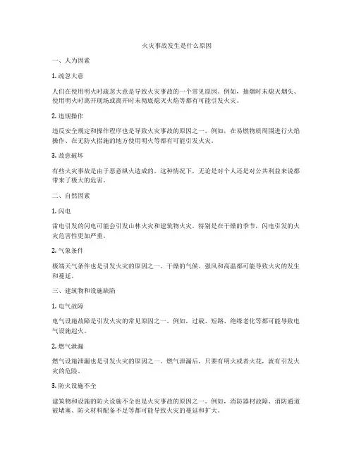 火灾事故发生是什么原因