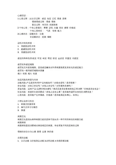 营销心理学重点