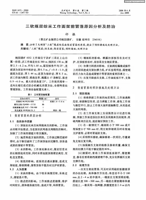 三软煤层综采工作面架前冒落原因分析及防治