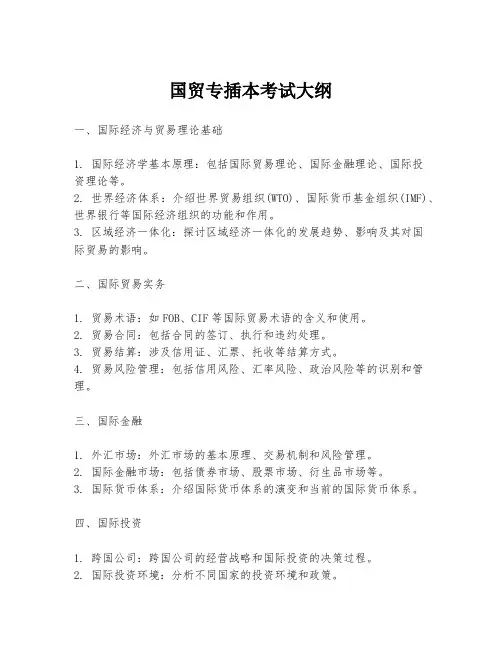 国贸专插本考试大纲