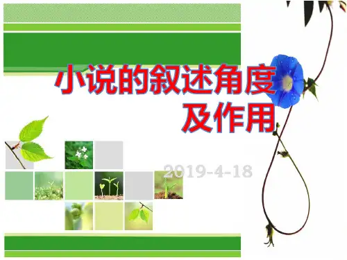 小说的叙述角度及作用