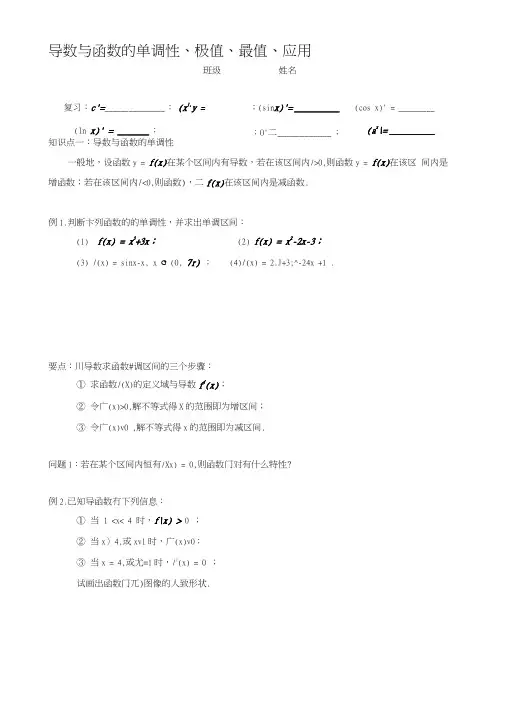 导数与函数的单调性、极值、最值(比赛02).docx