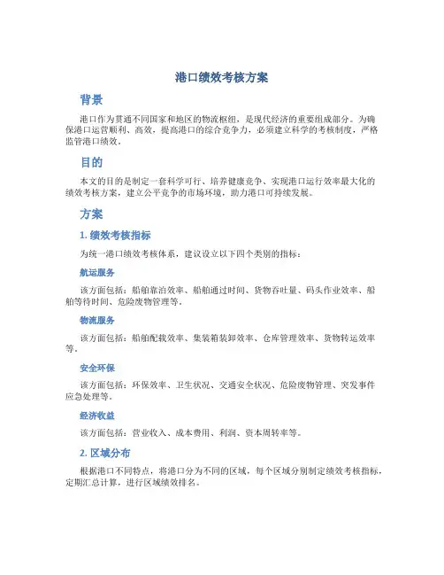 港口绩效考核方案