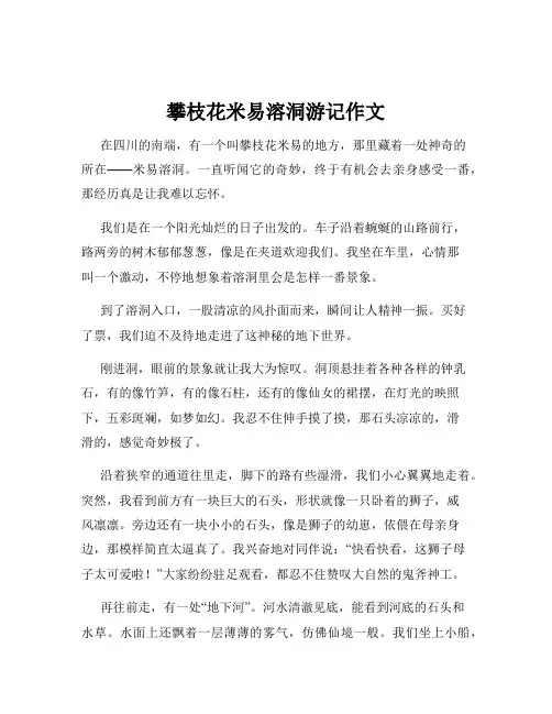 攀枝花米易溶洞游记作文