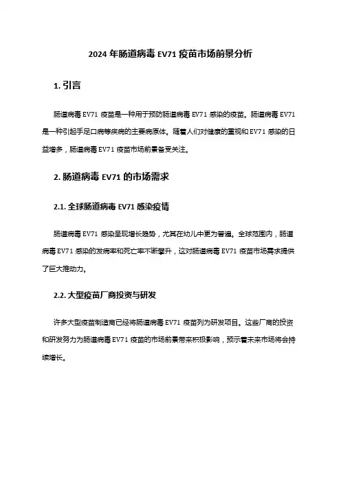 2024年肠道病毒 EV71疫苗市场前景分析