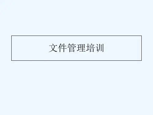 文件管理培训 PPT