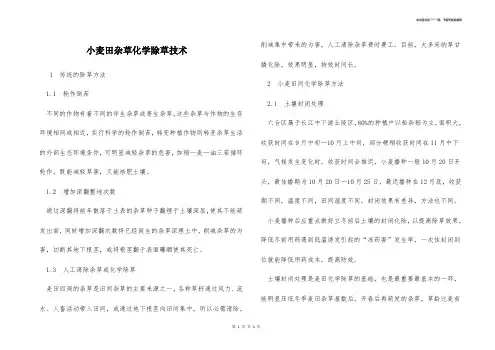 小麦田杂草化学除草技术 