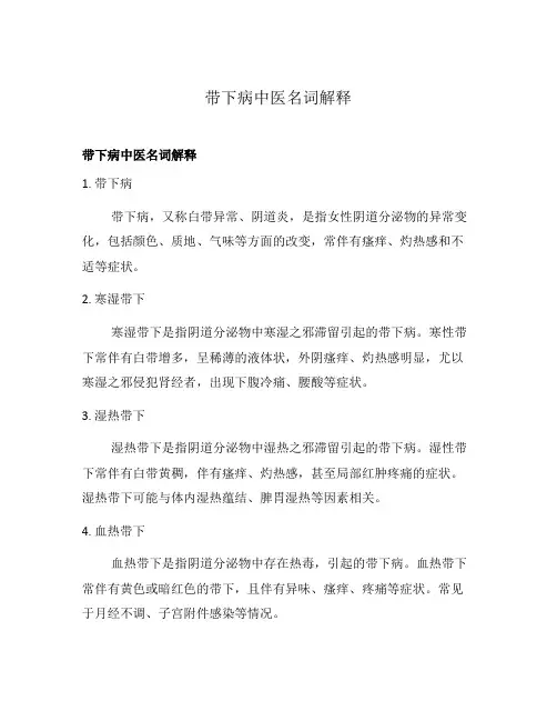 带下病中医名词解释