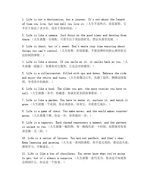 感悟人生感言短语录英文