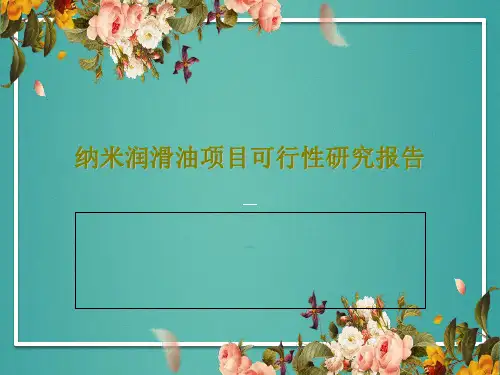 纳米润滑油项目可行性研究报告18页PPT