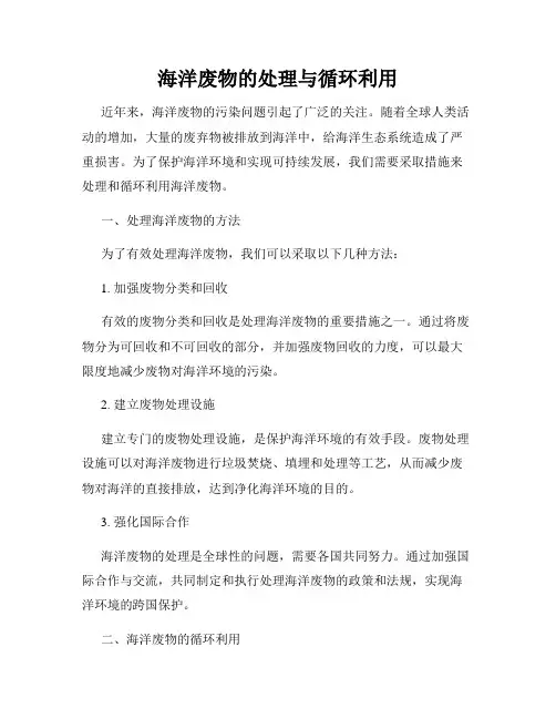 海洋废物的处理与循环利用