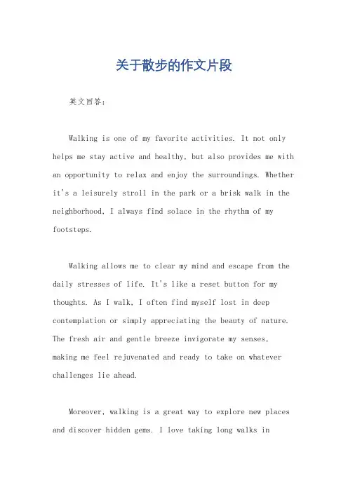 关于散步的作文片段