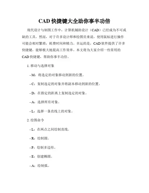 CAD快捷键大全助你事半功倍
