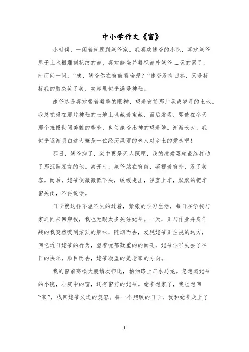 中小学作文《窗》