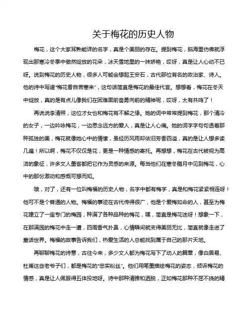 关于梅花的历史人物